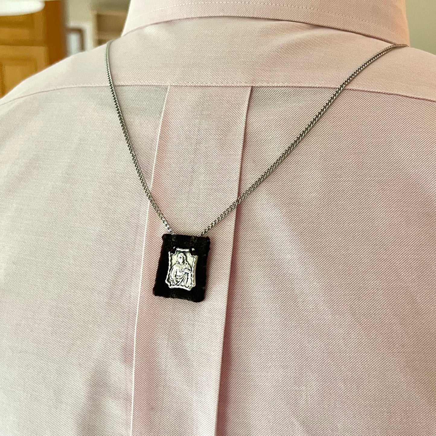Men's Brown Scapular Necklace