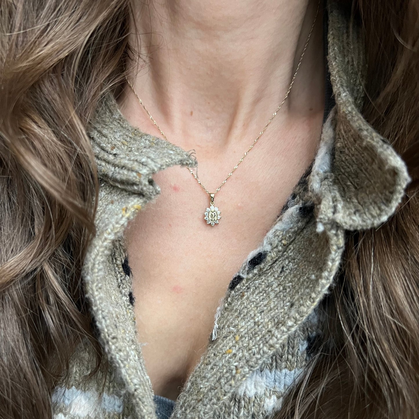 Our Lady of Guadalupe Necklace- 14K Solid Gold