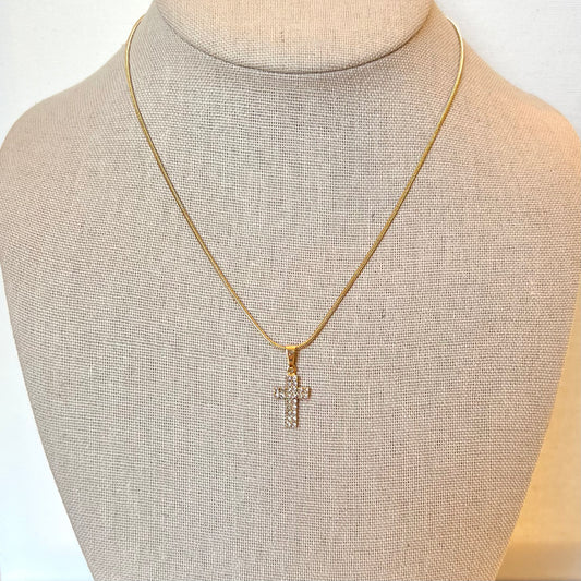 SAMPLE Petite CZ Cross Necklace