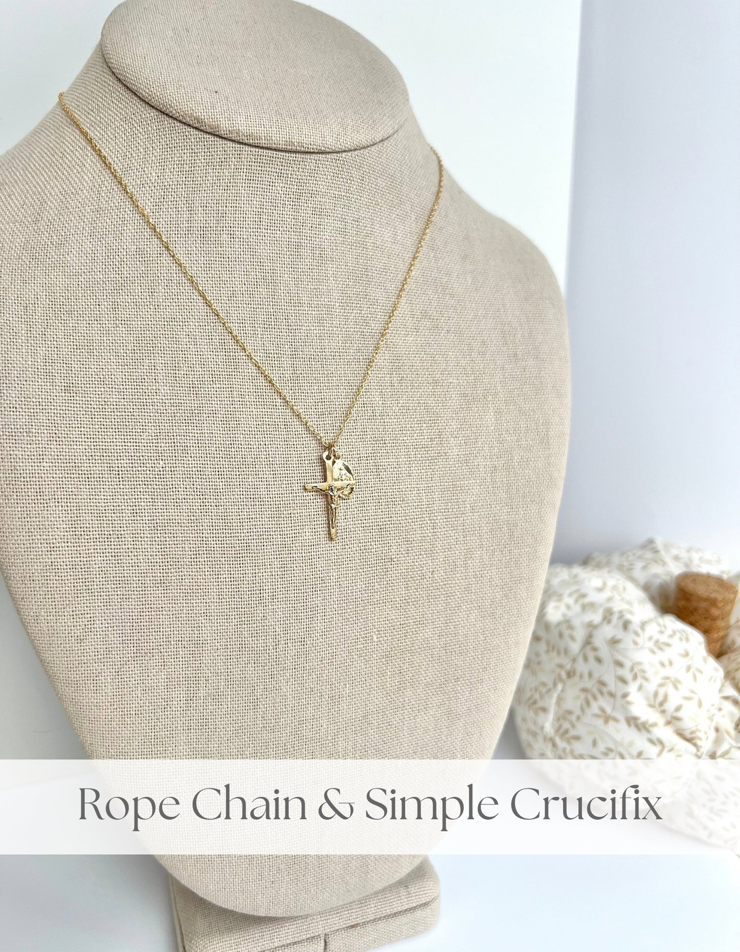 Petite Crucifix & Miraculous Necklace