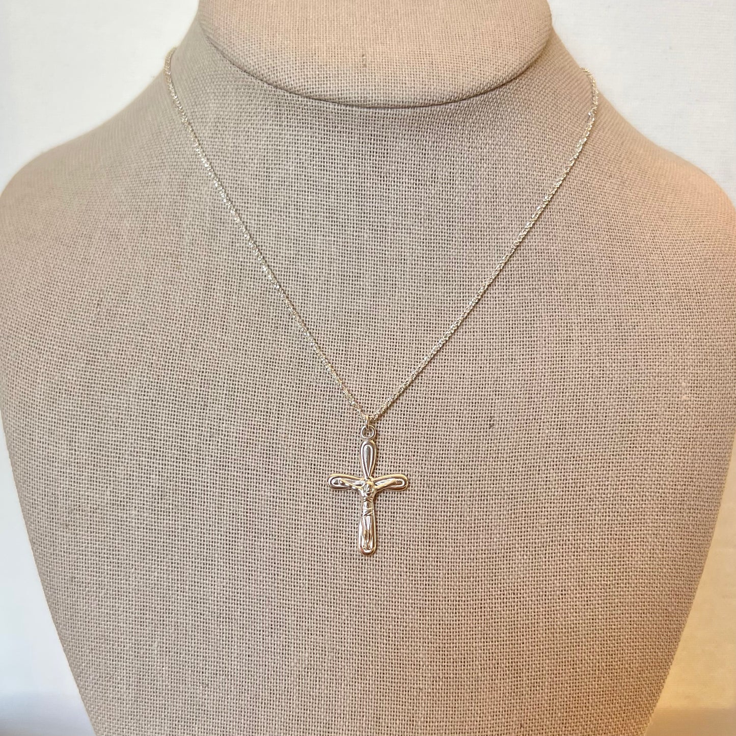 SAMPLE Large Crucifix Necklace - Sterling Silver