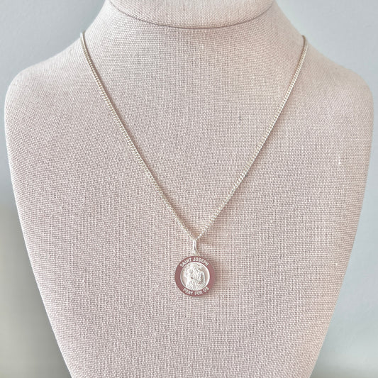 Men's Saint Joseph Necklace- Sterling Silver