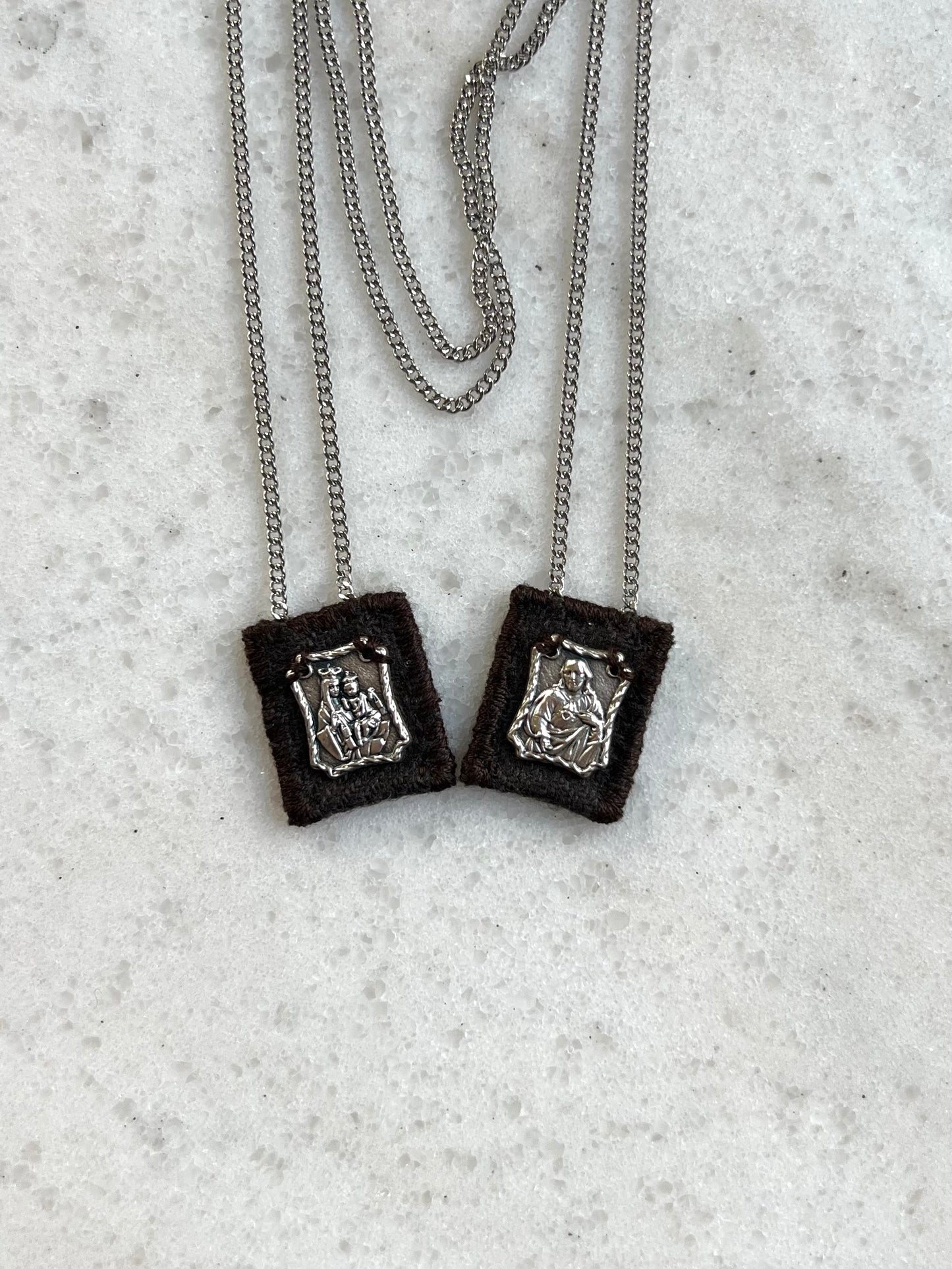 Men's Brown Scapular Necklace