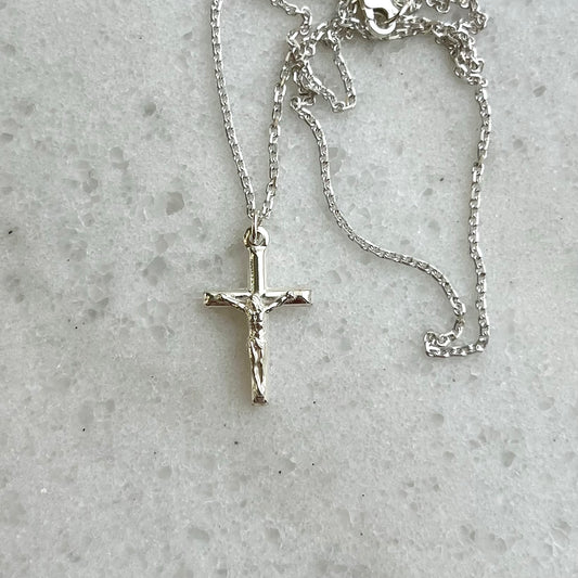 Boy's Crucifix Necklace- Sterling Silver