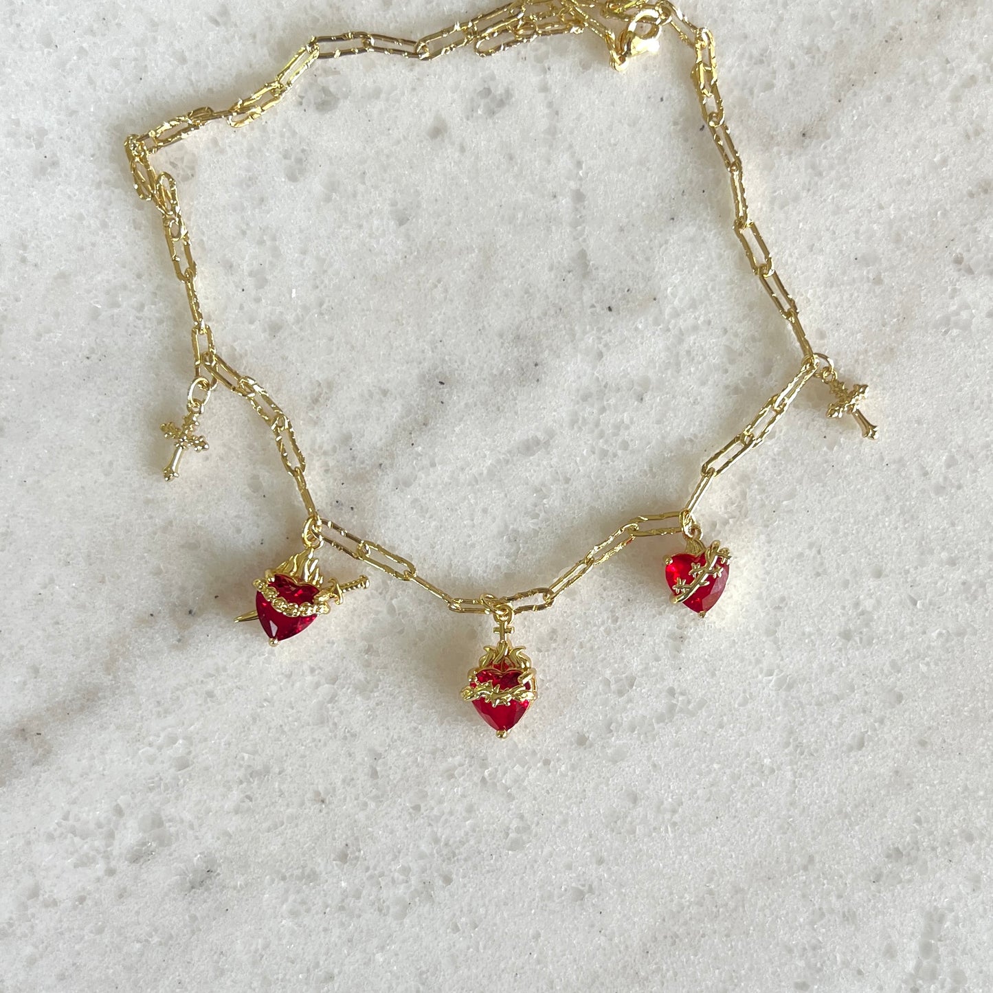 +JMJ+ Hearts Charm Necklace