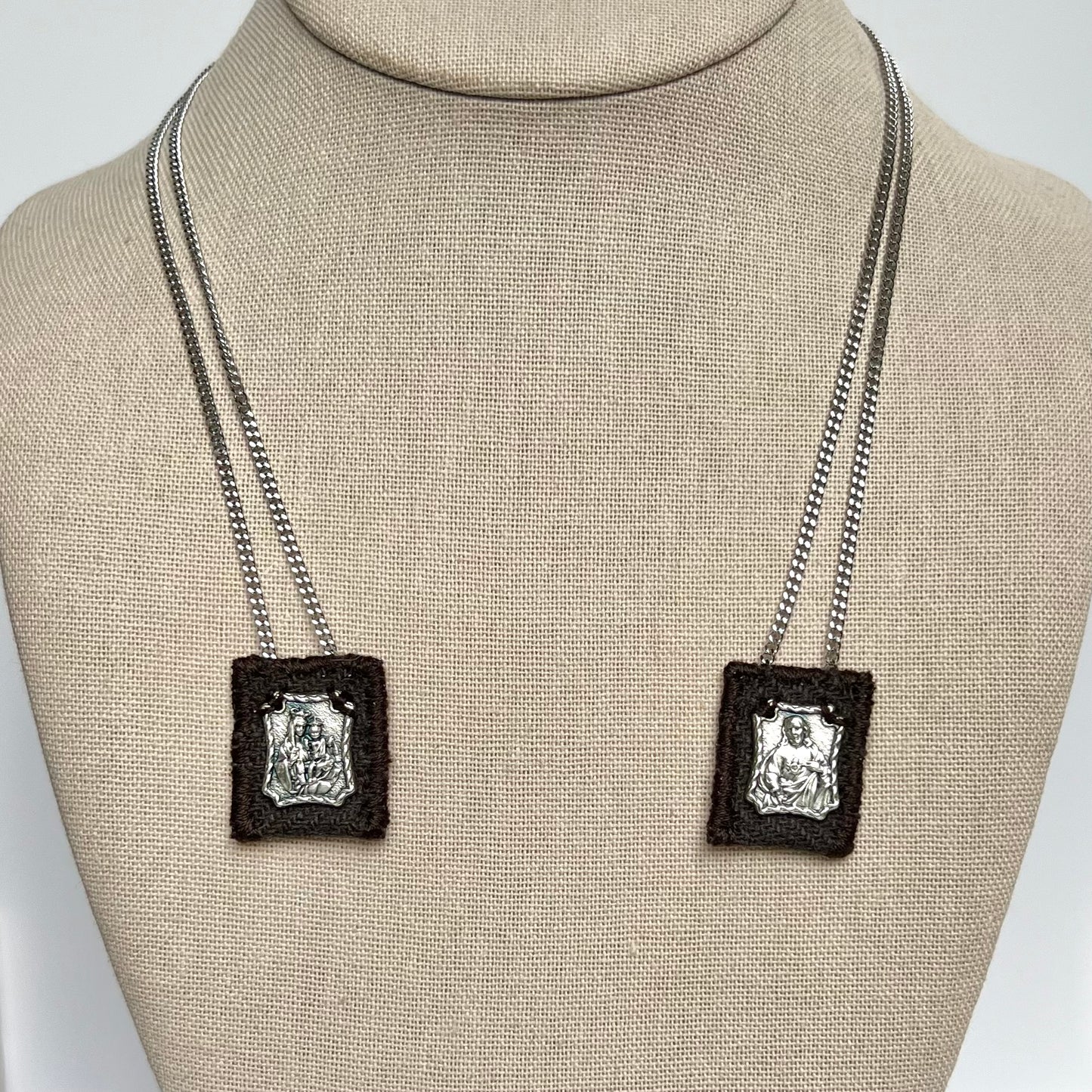 Men's Brown Scapular Necklace