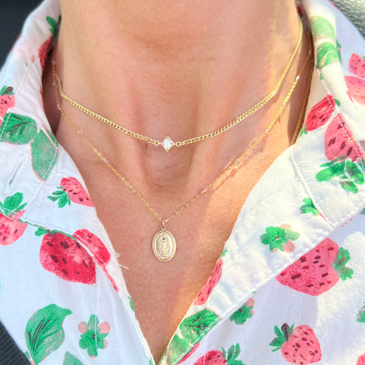 THE Perfect Petite Miraculous Medal Necklace- Gold & Sterling