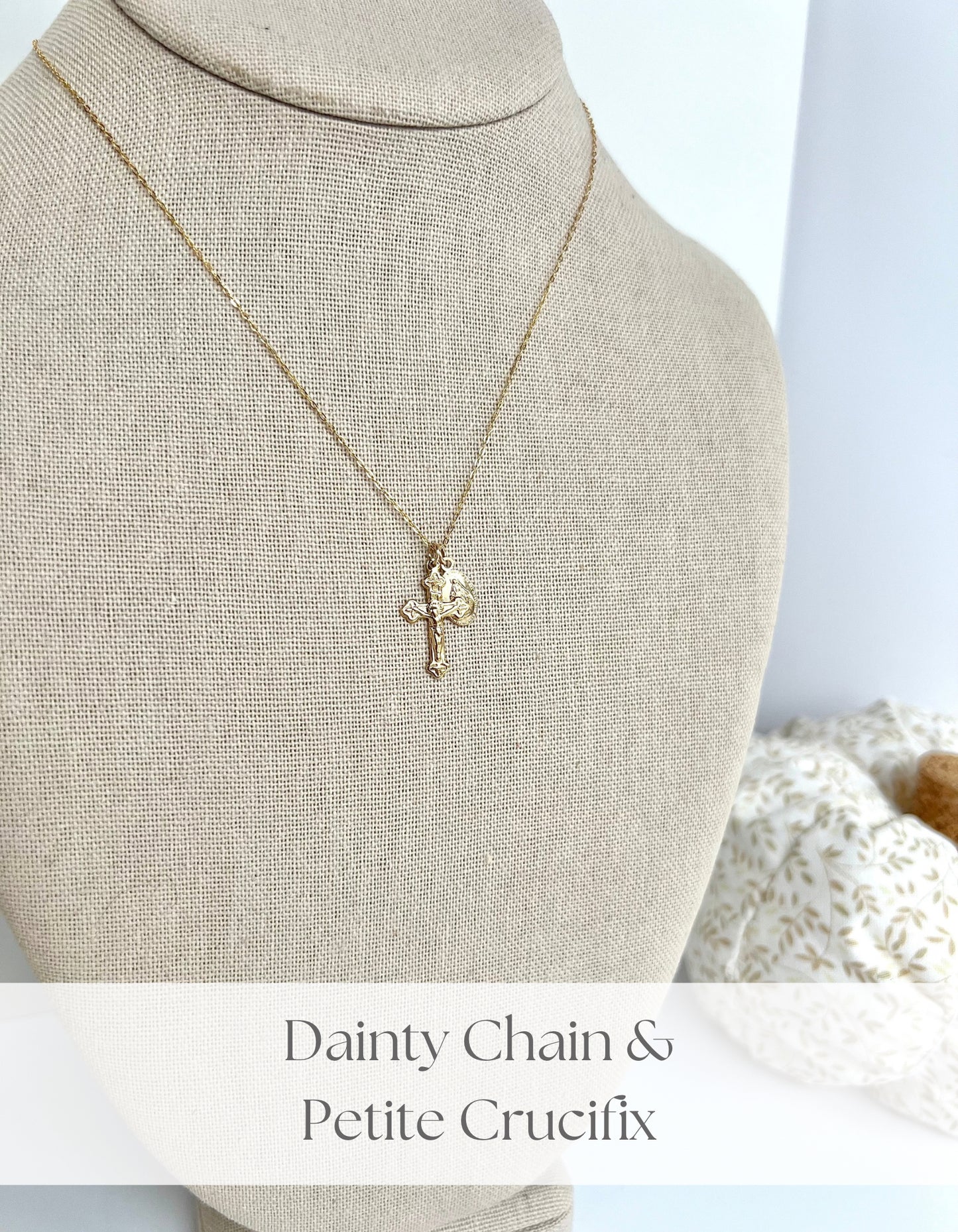 Petite Crucifix & Miraculous Necklace