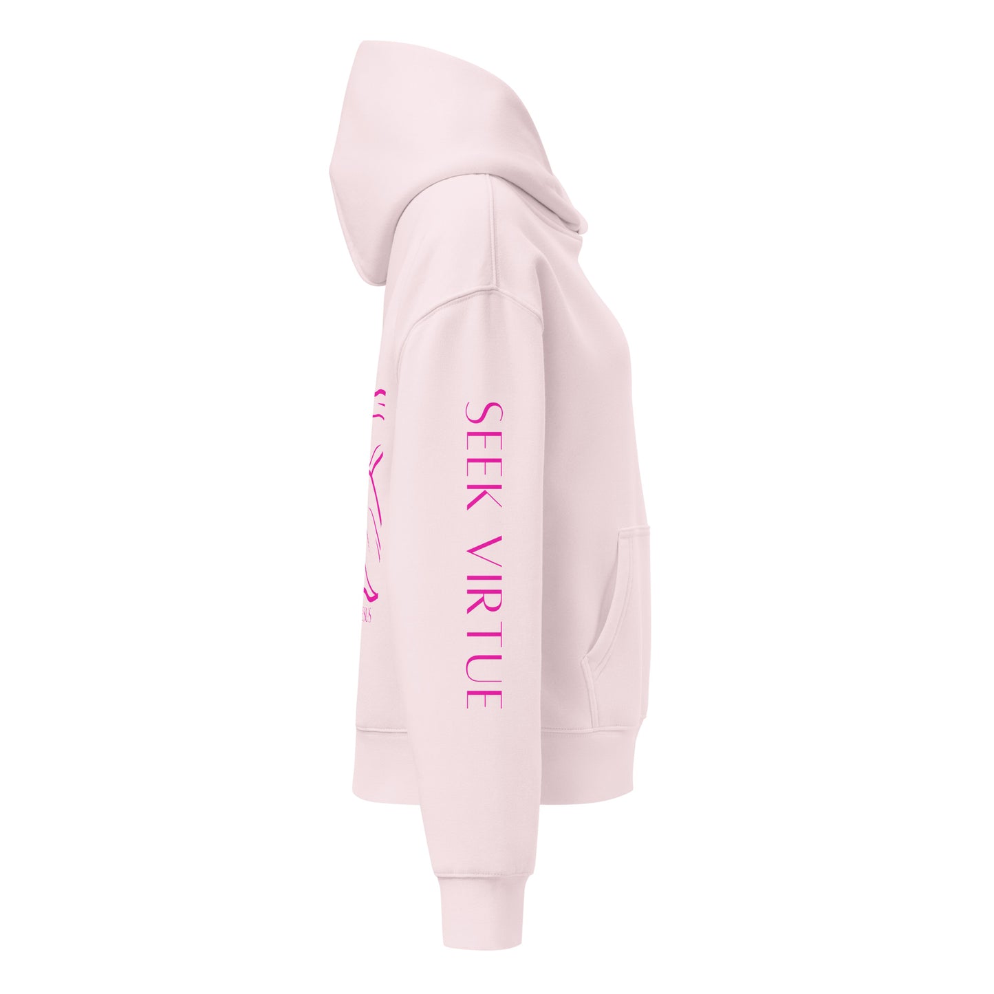Women’s Seek Virtue Hoodie -Hot Pink Design