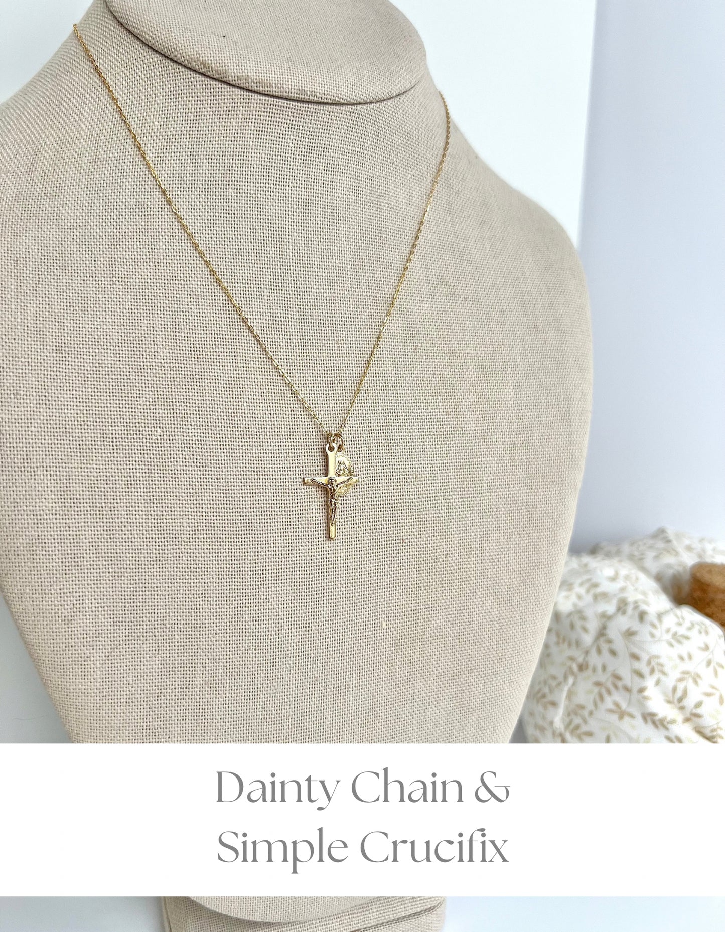 Petite Crucifix & Miraculous Necklace