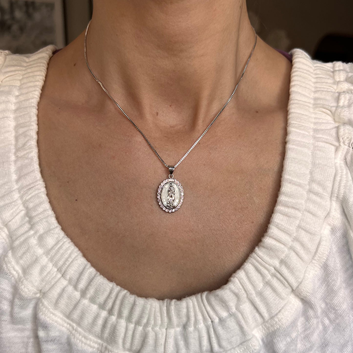 Our Lady of Guadalupe Necklace- Silver