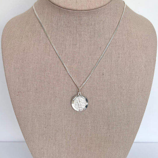 Men's Saint Michael Necklace- Sterling Silver
