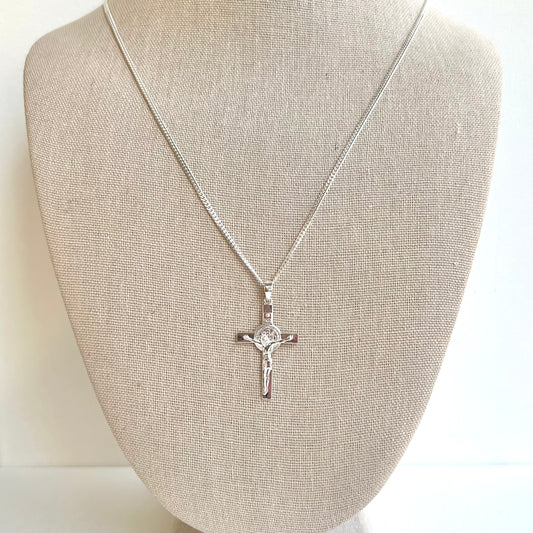 Men’s Crucifix Necklace- Sterling Silver