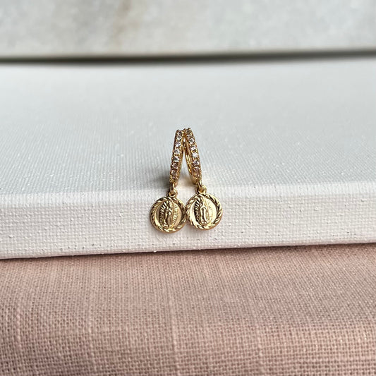 Dainty Our Lady of Guadalupe Earrings