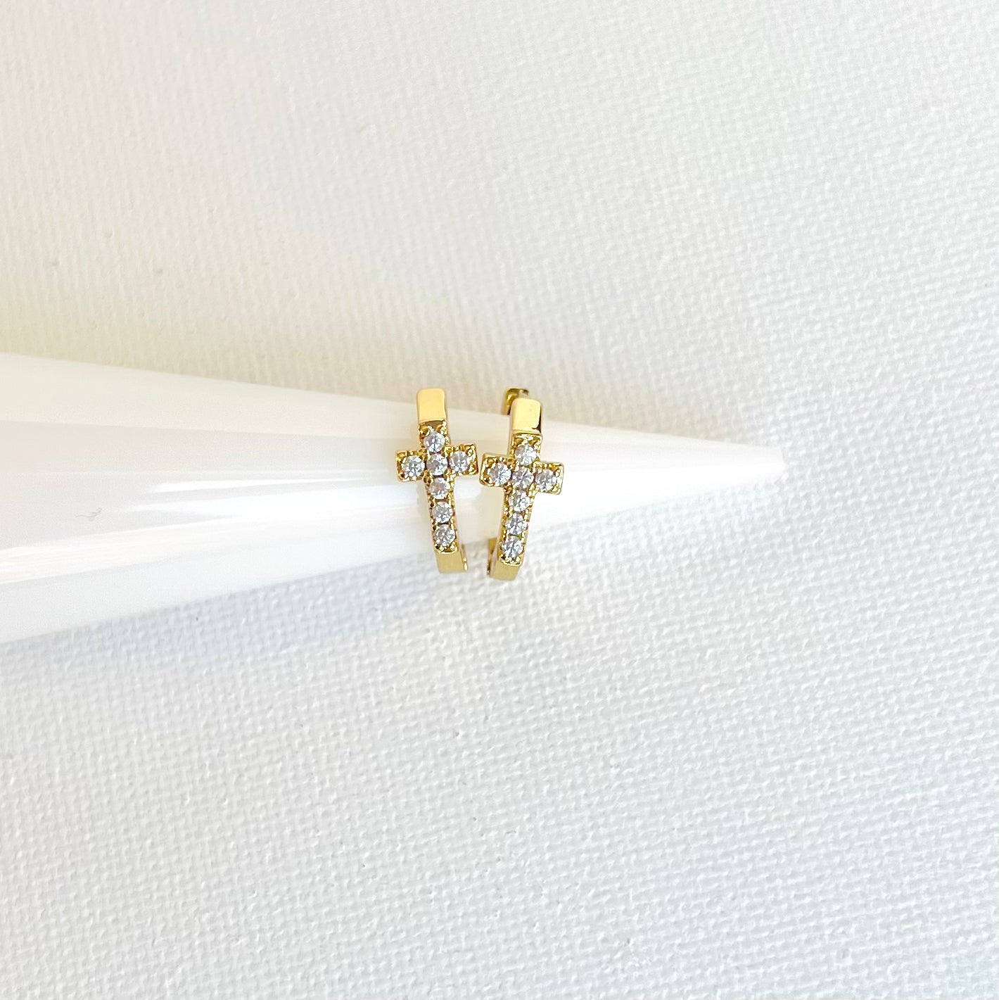 Children’s Cross Huggie Earrings