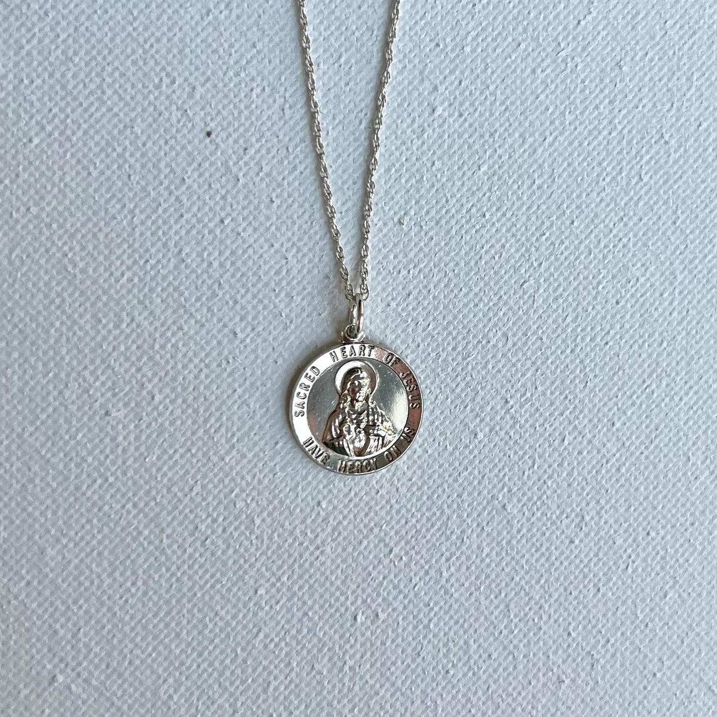 Sacred Heart Necklace- Sterling Silver