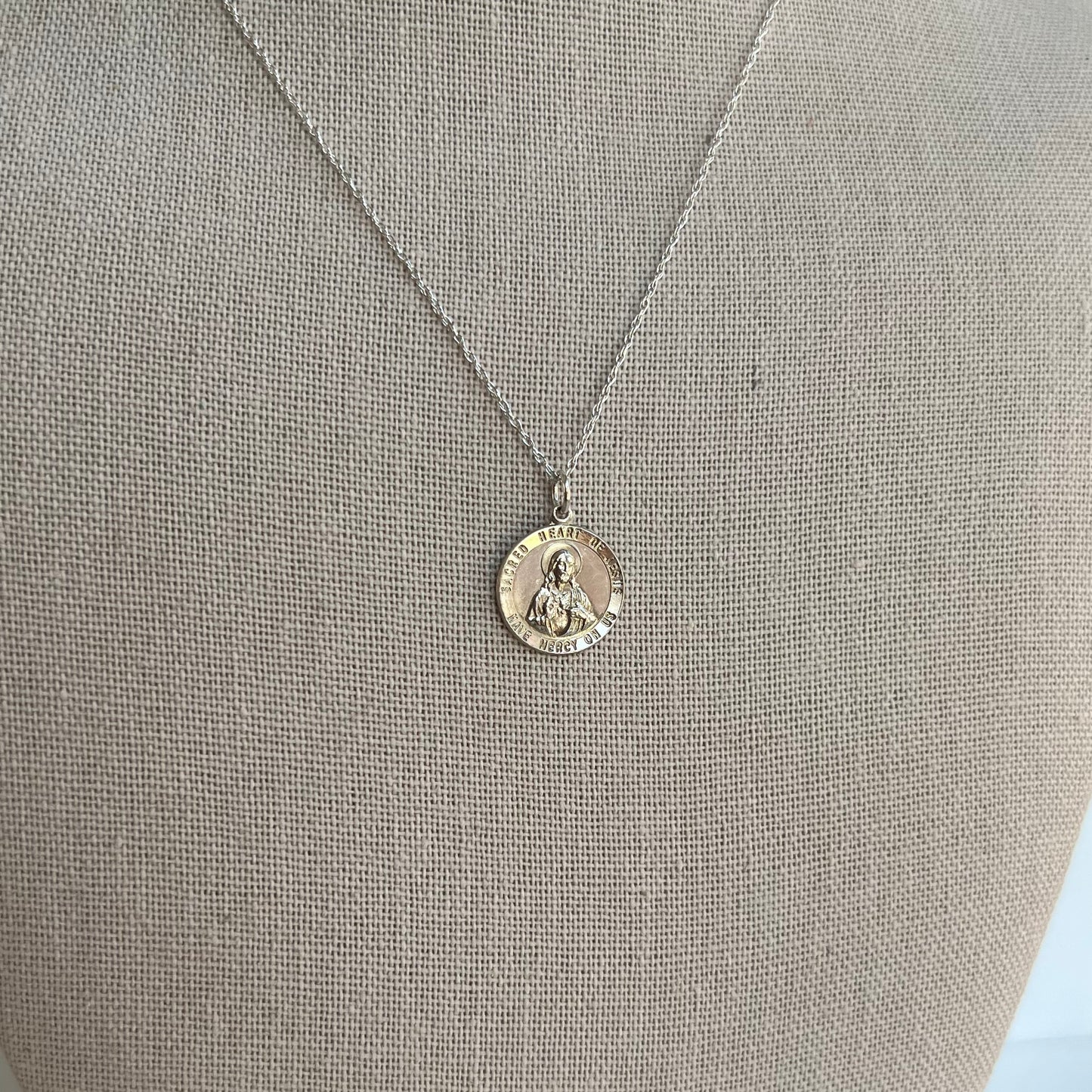 Sacred Heart Necklace- Sterling Silver