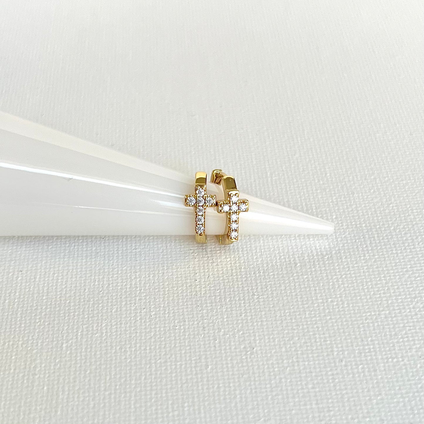 Children’s Cross Huggie Earrings